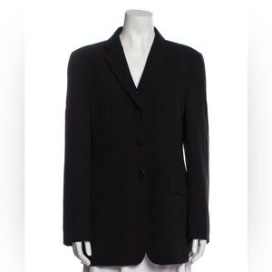 Classic Giorgio Armani Black Virgin Wool Blazer
